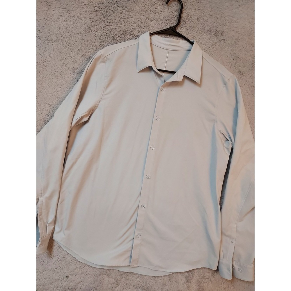 Lululemon Shirt Mens Large Commission Athleisure Light Blue Casual Preppy Beach